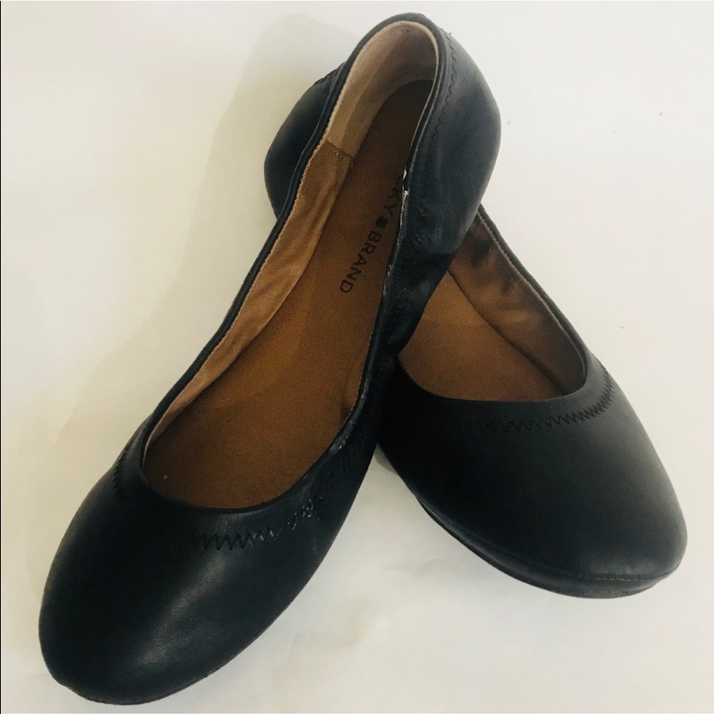 Lucky Brand Black Leather Ballet Flats